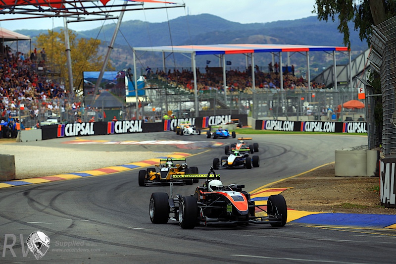 Steel Guiliana racing his F3 Dallara at Adelaide in round 1 of the 2012