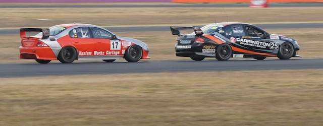 The Kumho V8 Touring Car Championship featuring ex-V8 Supercars turned on close racing at Queensland Raceway