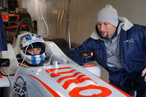 Sospiri with driver, Sergy Sirotkin testing an Euronova F3 car at Monza (courtesy of Euronova Racing)