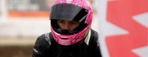 Brandon Demmery, sporting his distinctive pink helmet sits in Pit Lane at Queensland Raceway
