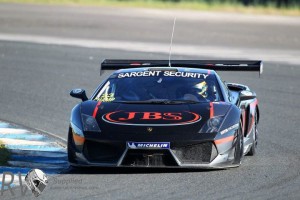 Roger Lago and David Russell took out race 1 at Sydney Motorsports Park in the JBS Lamborghini