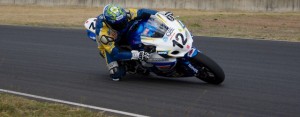 Ben Attard on his Suzuki in turn 2 at Queensland Raceway