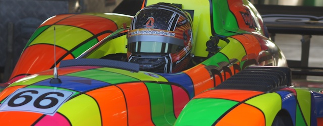Aaron Steer at the wheel of his bright West Sports Racer