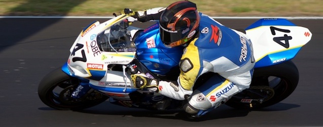 Wayne Maxwell on his new ride at Phillip Island