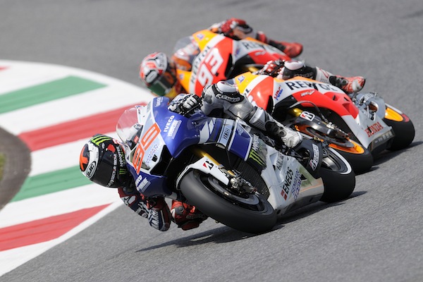 Jorge Lorenzo, Yamaha Factory Racing dominated the Italian-MotoGP beating out Dani Pedrosa and, for this round, the hapless Marc Marquez fell for the fourth time in one weekend near the end of the race