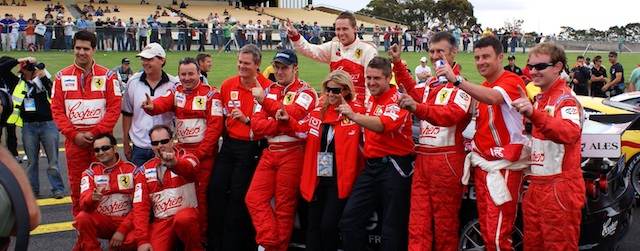 Simonsen celebrates his Australian GT Championship with the Maranello Motorsport team