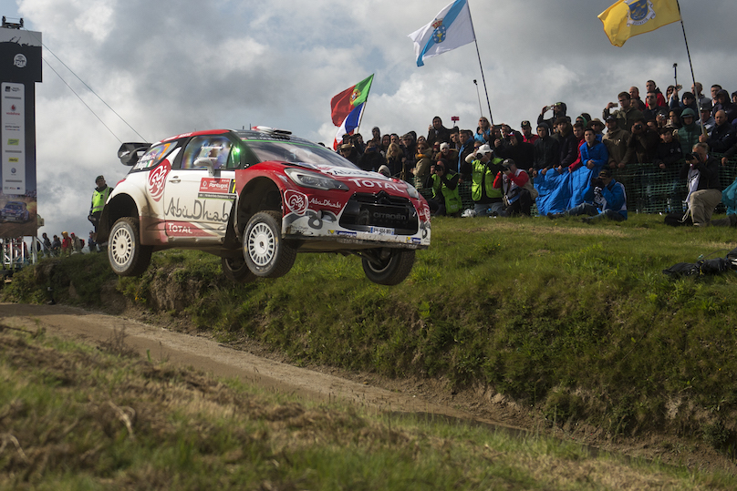 Kris Meeke (GBR) performs during FIA World Rally Championship 2016 Portugal in Porto, Portugal on May 22, 2016