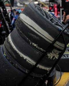 Brittney Wilbur | NASCAR.com - A view of used tires from the NASCAR Cup Series Food City 500 at Bristol Motor Speedway. 